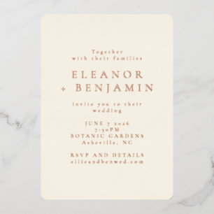 Elegant Minimalist Typography Rose Gold Wedding