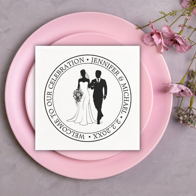elegant minimalist typography wedding couple  napkin (Creator Uploaded)