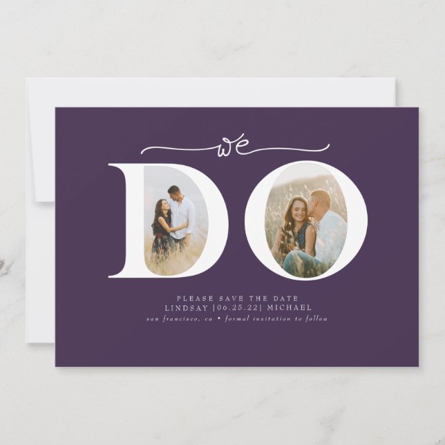 Elegant Minimalist We Do Save the Date 2 Photos (Front)