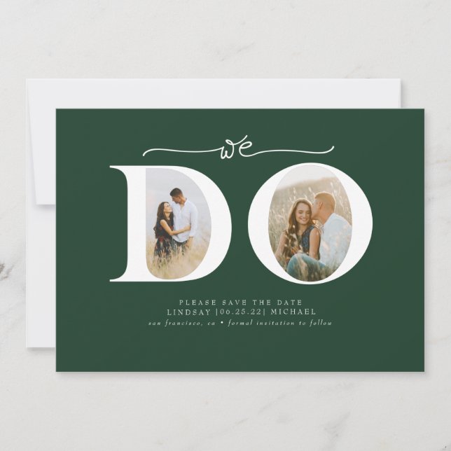 Elegant Minimalist We Do Save the Date 2 Photos (Front)