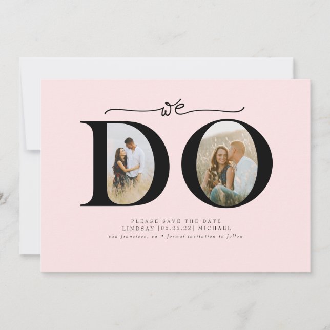 Elegant Minimalist We Do Save the Date 2 Photos (Front)