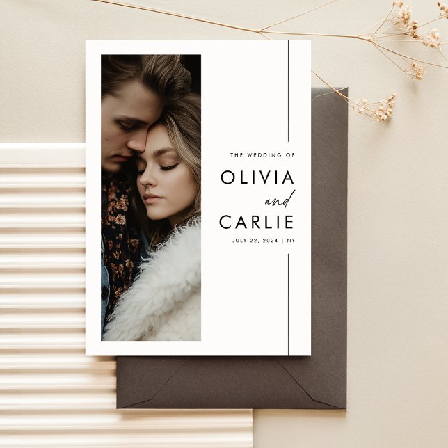 Elegant Minimalist Wedding 3 Photo Invitation (Creator Uploaded)