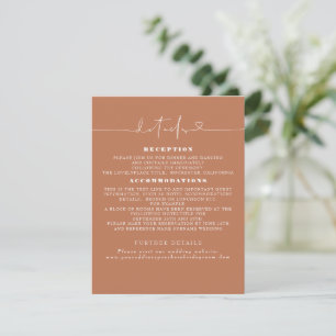 Elegant Minimalist Wedding Details Enclosure Card