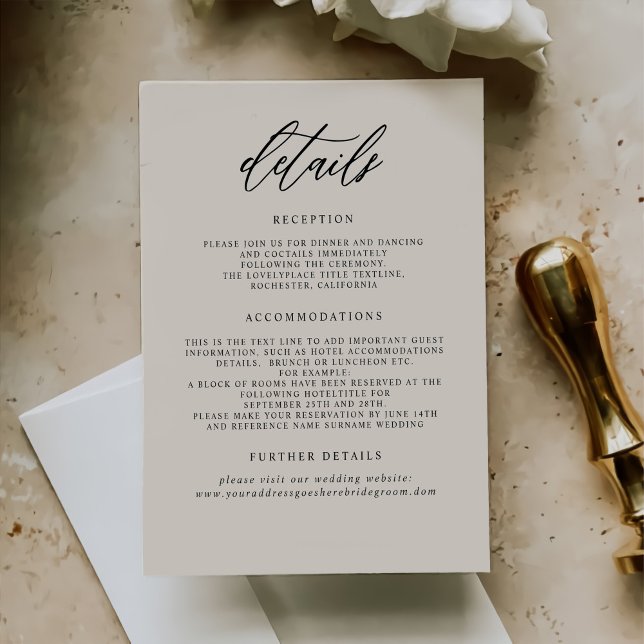 Elegant Minimalist Wedding Details Enclosure Card (Creator Uploaded)