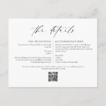 Elegant Minimalist Wedding Details Insert Card