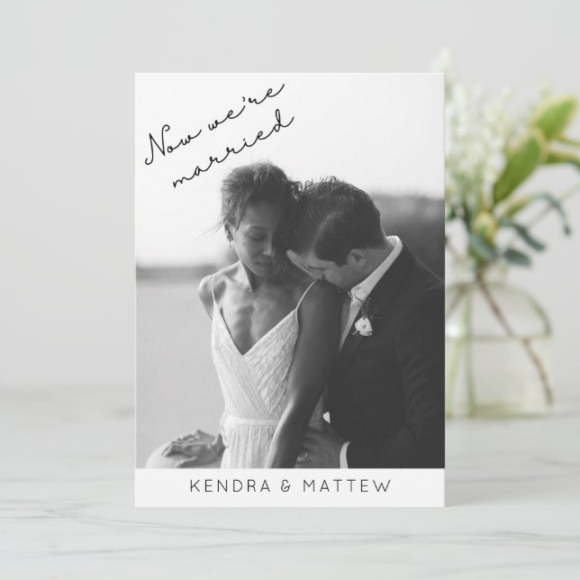 Elegant Minimalist Wedding Elopement Announcement (Standing Front)