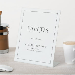 Elegant Minimalist Wedding Favours Please Take One Pedestal Sign