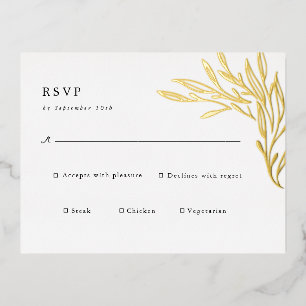 Elegant Minimalist Wedding Foil Enclosure Card