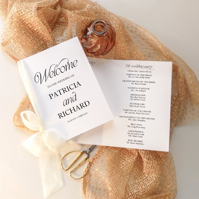 Elegant Minimalist Wedding Folded Program (Creator Uploaded)