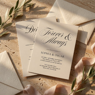 Elegant Minimalist Wedding Forever & Always Invitation
