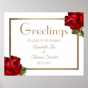 elegant minimalist Wedding Greetings Welcome sign