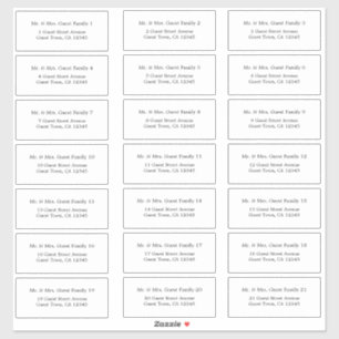 Elegant Minimalist Wedding Guest Address Labels