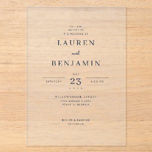 Elegant Minimalist Wedding Invitation