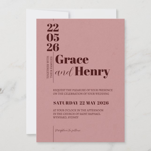Elegant Minimalist Wedding Invitation (Front)