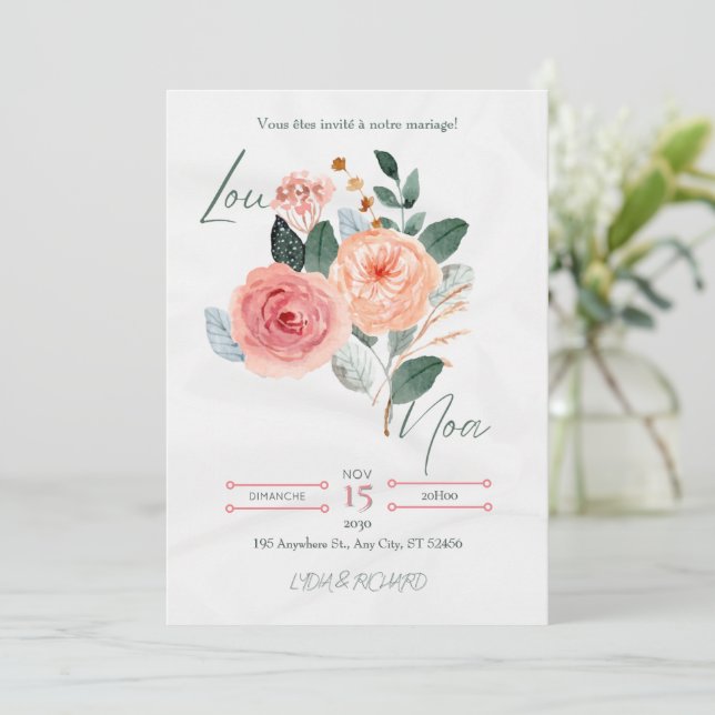 Elegant Minimalist Wedding Invitation (Standing Front)