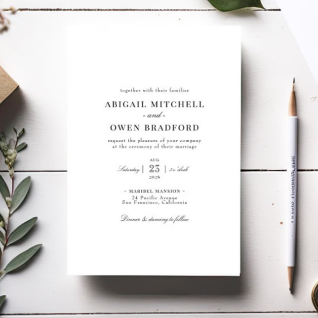 Elegant Minimalist Wedding Invitation (Creator Uploaded)