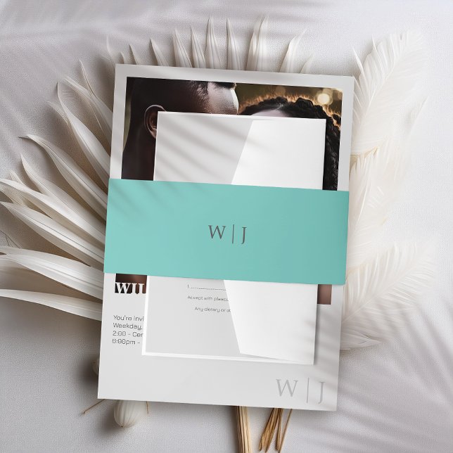 Elegant minimalist wedding invitation belly band (Creator Uploaded)