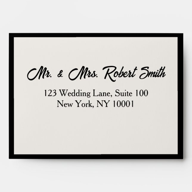 Elegant Minimalist Wedding Invitation Guest Envelope (Front)