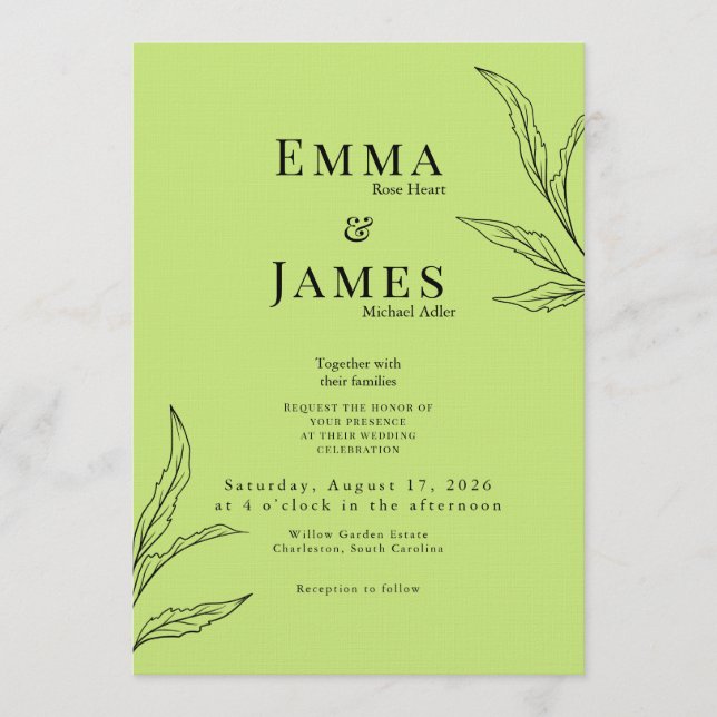 Elegant Minimalist Wedding Invitation | Modern (Front)
