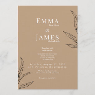 Elegant Minimalist Wedding Invitation   Modern
