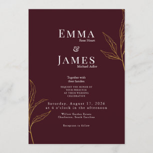 Elegant Minimalist Wedding Invitation   Modern