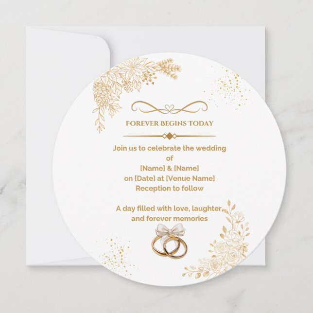 Elegant Minimalist Wedding Invitation – Modern Flo (Front)