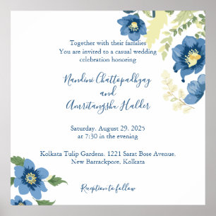 Elegant Minimalist Wedding Invitation Template E Poster