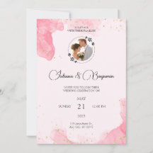 Elegant Minimalist Wedding Invitation with Gold Ac