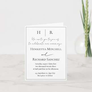 Elegant Minimalist Wedding Invite