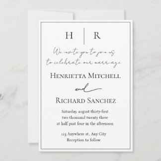 Elegant Minimalist Wedding Invite