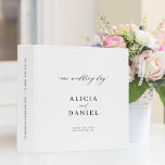 Elegant minimalist wedding memories photo album binder<br><div class="desc">Elegant trendy modern photo wedding planning and memories album scrapbook white binder with simple minimal chic calligraphy script. Personalize it with your photo,  bride and groom names,  and text.</div>