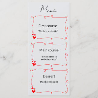 Elegant Minimalist Wedding Menu