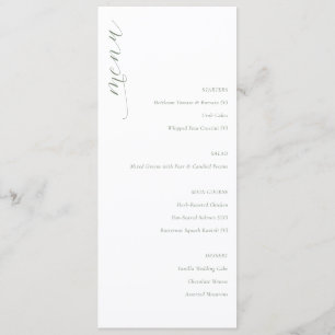 Elegant Minimalist Wedding Menu