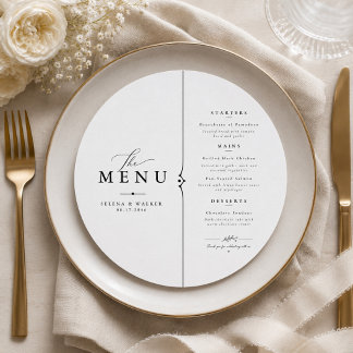 Elegant Minimalist Wedding Menu Template.