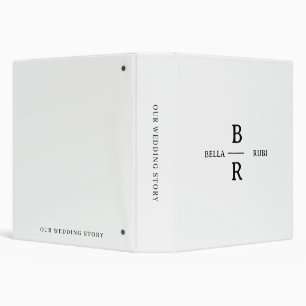 Elegant Minimalist Wedding Monogram Album Binder