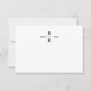 Elegant Minimalist Wedding Monogram White Card