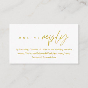 Elegant, Minimalist, Wedding Online RSVP Enclosure