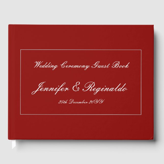 Elegant, Minimalist Wedding Party Guestbook (Front)