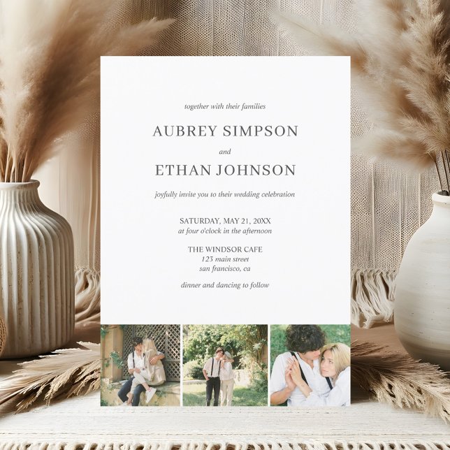 Elegant Minimalist Wedding Photo Invitation (Creator Uploaded)