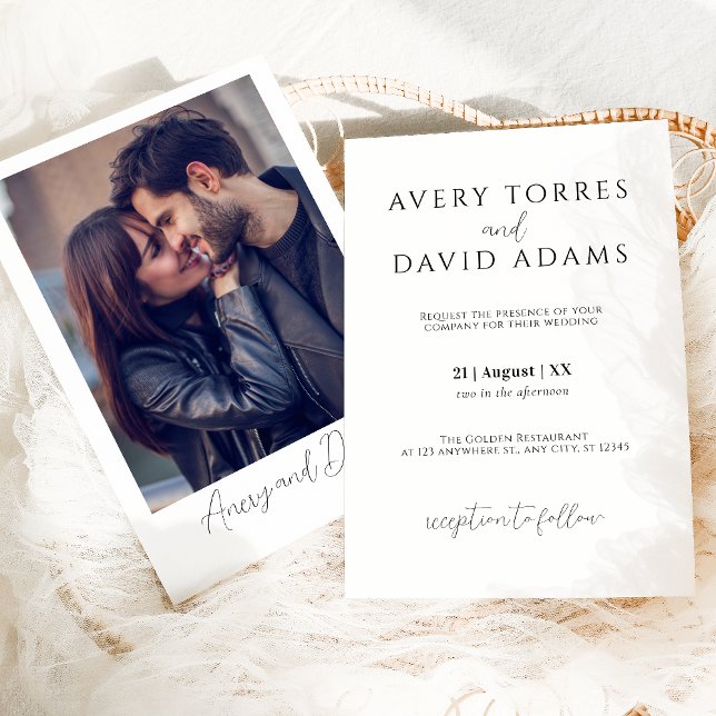 Elegant Minimalist Wedding Photo Invitation (Creator Uploaded)