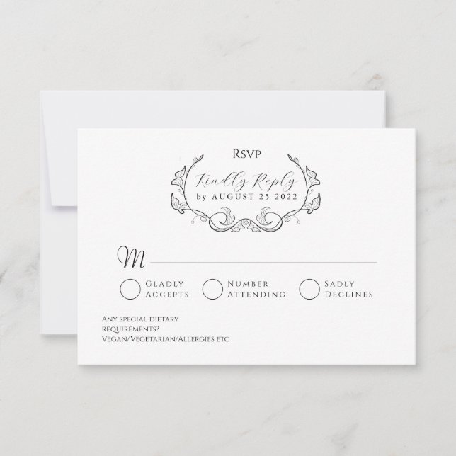 Elegant Minimalist Wedding RSVP Card (Front)
