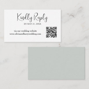 Elegant Minimalist Wedding RSVP Card QR Code
