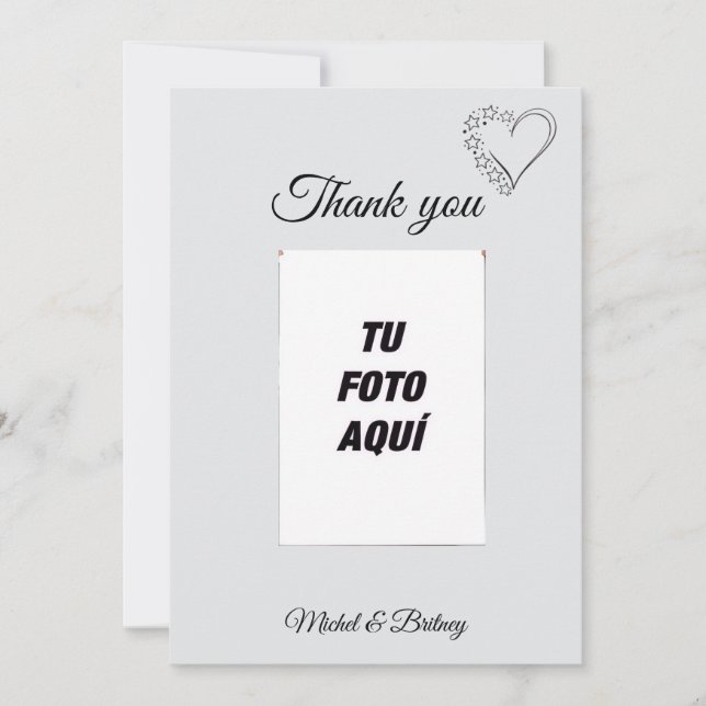 Elegant Minimalist Wedding Thank You Card (Front)
