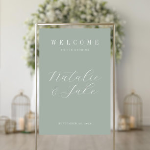 Elegant Minimalist Wedding Welcome Acrylic Sign