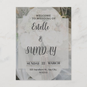 Elegant Minimalist Wedding Welcome Sign Postcard