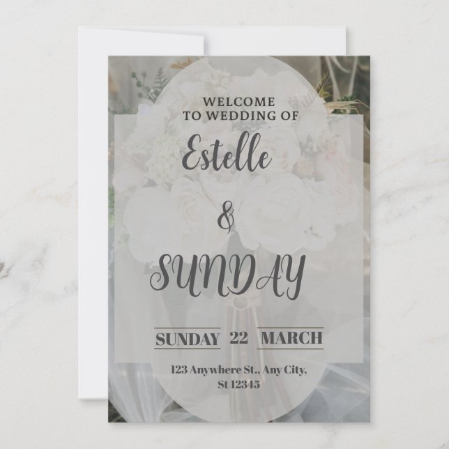 Elegant Minimalist Wedding Welcome Sign Thank You Card (Front)