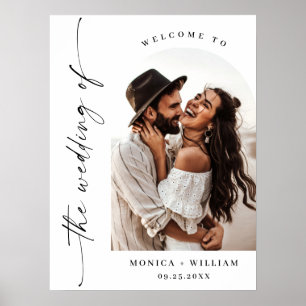 Elegant Minimalist Welcome Photo Wedding Poster