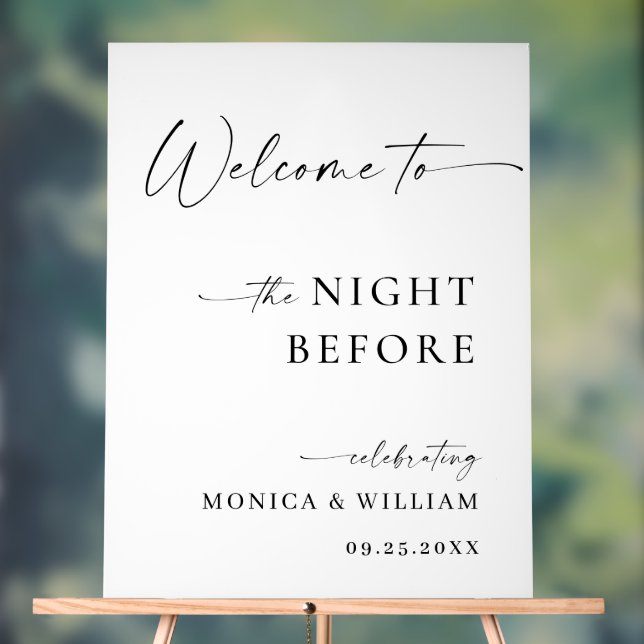 Elegant Minimalist WELCOME Rehearsal Dinner (Neutre)