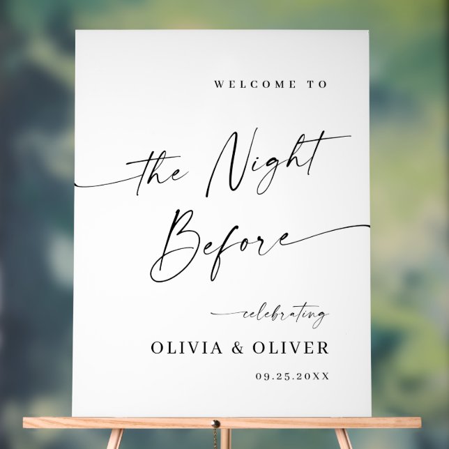 Elegant Minimalist WELCOME Rehearsal Dinner (Neutre)