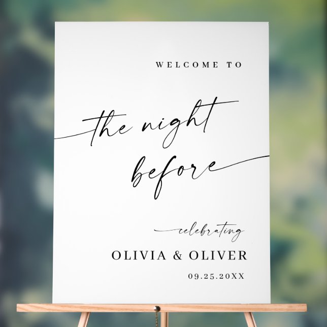 Elegant Minimalist WELCOME Rehearsal Dinner Acrylic Sign (Neutral)